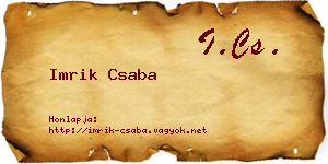 Imrik Csaba névjegykártya