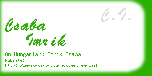 csaba imrik business card